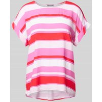 Montego T-Shirt mit Streifenmuster in Pink, Größe 40 von montego