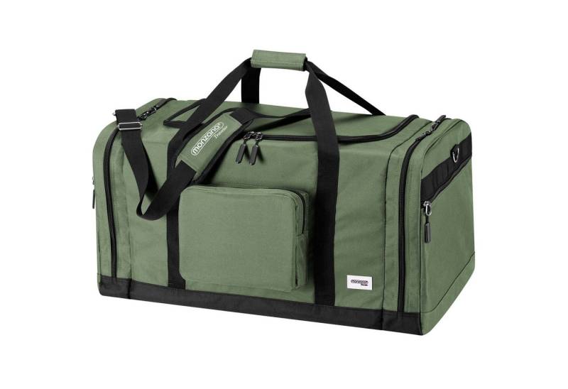 monzana Reisetasche, 90L 70x35x35cm Weekender Duffle Bag Sporttasche Olivgrün von monzana