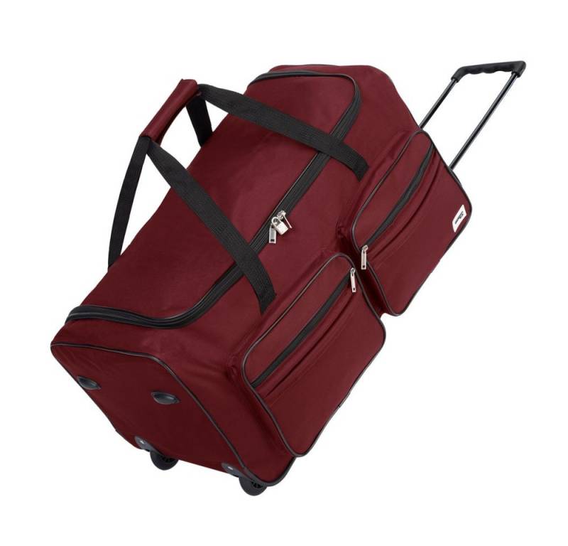 monzana Reisetasche (1-tlg), mit Rollen 85L Trolley Teleskopgriff Rot Groß XL Gepäcktasche von monzana