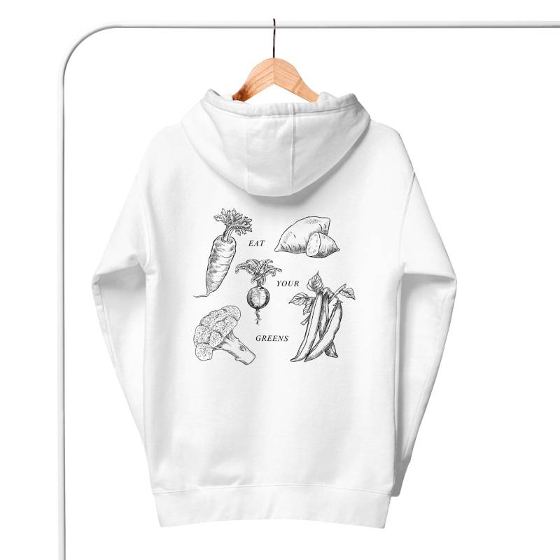 Eat Your Veggies Retro Grafik Hoodie | Greens Unisex Veganer Farmers Market Gemüse Pinterest von moodykidstudio