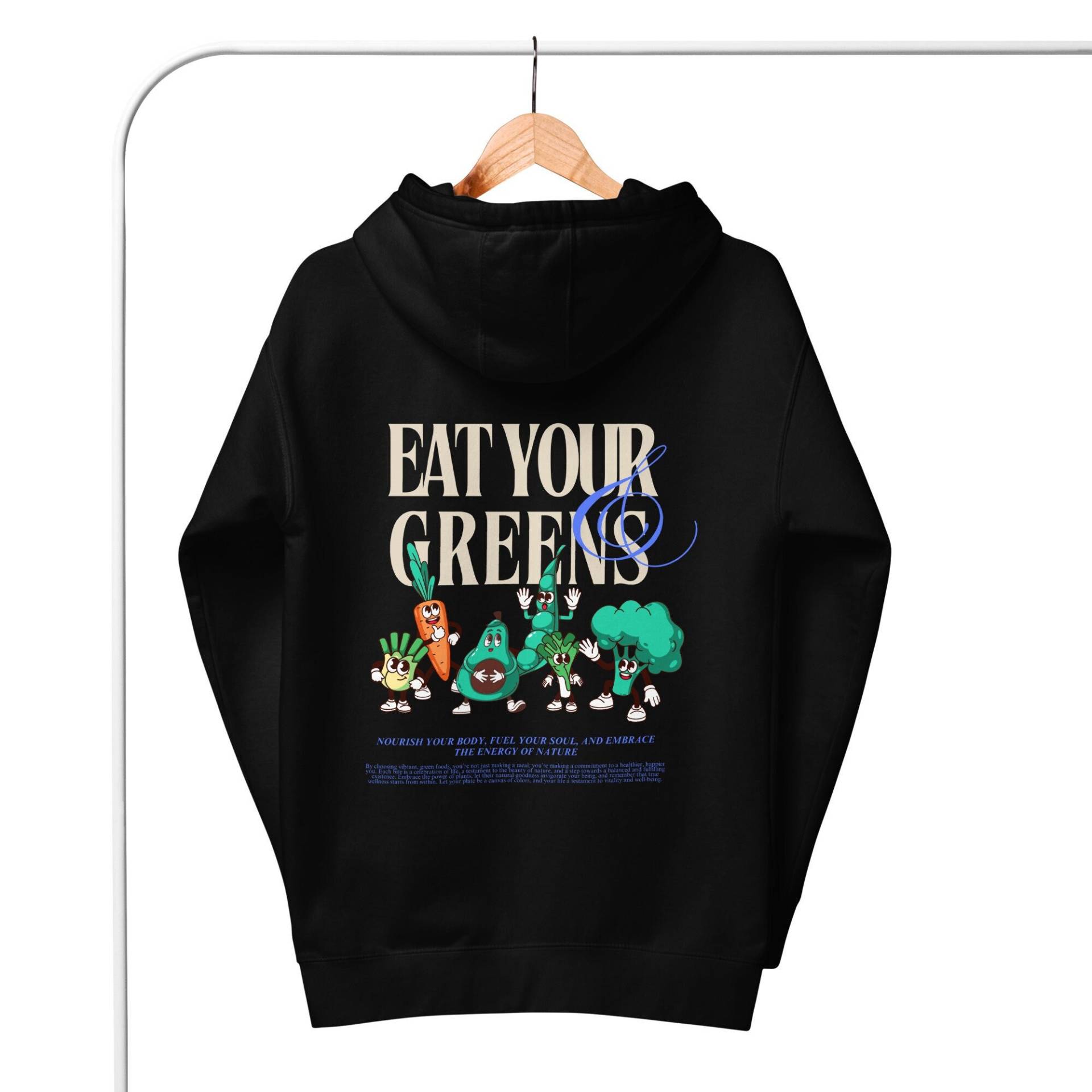 Eat Your Veggies Retro Grafik Hoodie | Greens Unisex Veganer Farmers Market Gemüse Pinterest von moodykidstudio