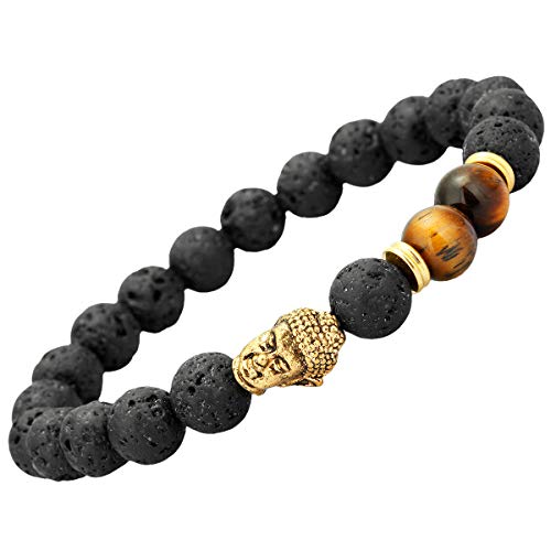 mookaitedecor Perlen Armbänder für Männer und Frauen, Strecken Natürliche Chakra Kristall Heilung Stein Armband von mookaitedecor