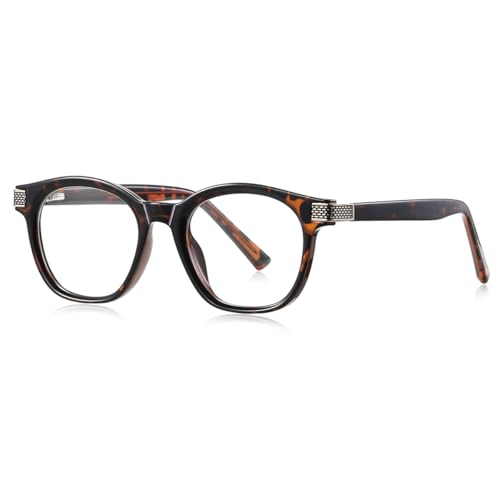 Anti blaue Licht Brille für Männer Frauen Ultralight TR90 Quadrat Brille Rahmen Mode (leopard with clear) von moomoobird