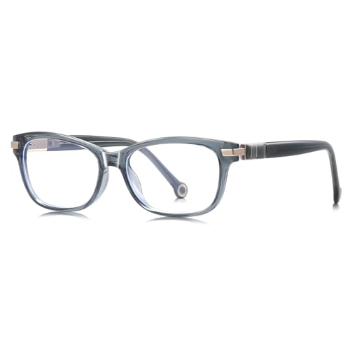 Blaue Licht blockierende Brille für Frauen TR90 Quadrat Brille Rahmen Mode (grey blue frame) von moomoobird