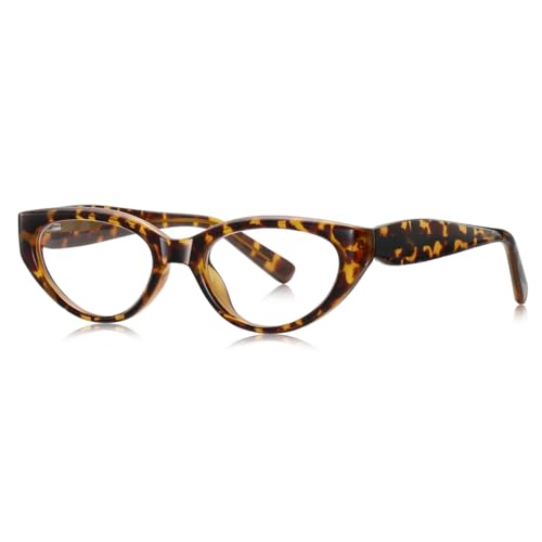 Blaues Licht blockierende Brillen Cat Eye TR90 Rahmen Vintage Brillen Rahmen für Frauen Mode (leopard with clear) von moomoobird