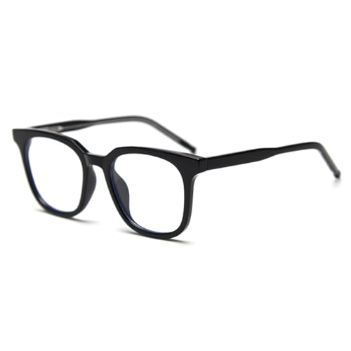 Quadratische Brillen für Männer Frauen Big Frame TR90 Brillen Rahmen Mode Stil (black with clear) von moomoobird