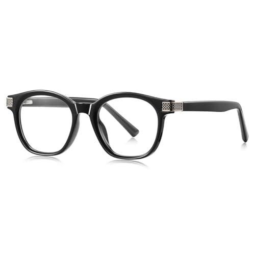moomoobird Anti blaue Licht Brille für Männer Frauen Ultralight TR90 Quadrat Brille Rahmen Mode (black with clear) von moomoobird