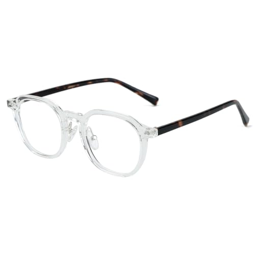 moomoobird Anti blaue Licht Brillen Männer Frauen Mode TR90 Rahmen Acetat Tempel Quadrat Brillen Rahmen (clear leopard frame) von moomoobird