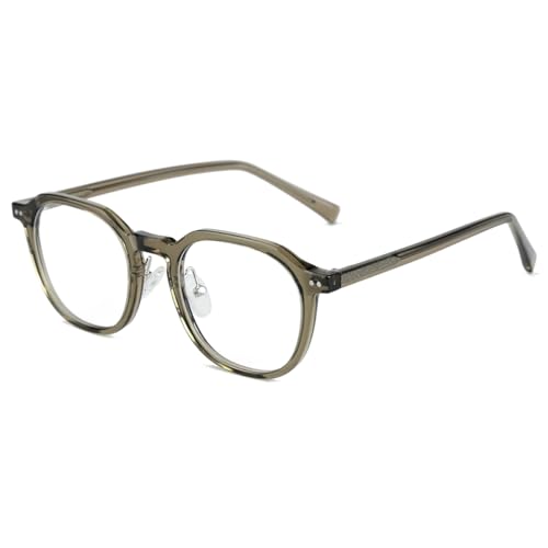 moomoobird Anti blaue Licht Brillen Männer Frauen Mode TR90 Rahmen Acetat Tempel Quadrat Brillen Rahmen (green with clear) von moomoobird