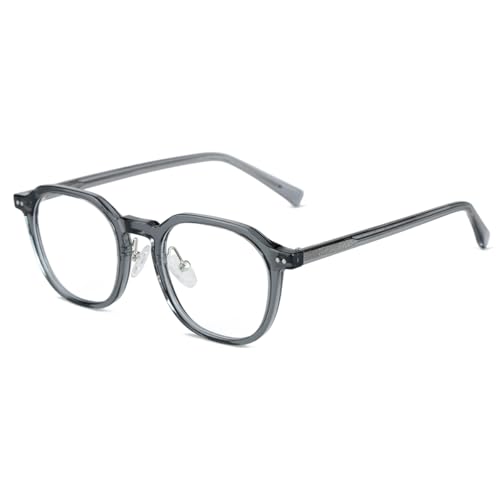 moomoobird Anti blaue Licht Brillen Männer Frauen Mode TR90 Rahmen Acetat Tempel Quadrat Brillen Rahmen (grey with clear) von moomoobird