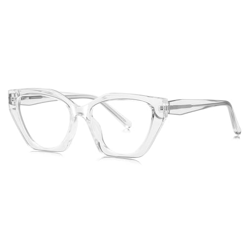 moomoobird Blaue Licht Blockierende Brille für Frauen TR90 Brille Cat Eye Brille Rahmen Mode Brille (transparent) von moomoobird