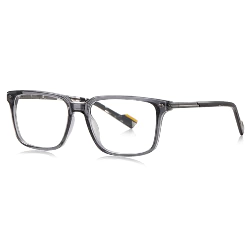 moomoobird Blaue Licht blockierende Brille für Männer Frauen TR90 Retro Quadrat Brille Rahmen (grey with clear) von moomoobird