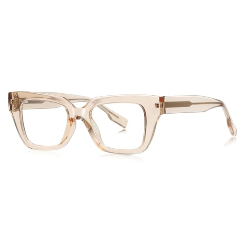 moomoobird Blaues Licht Blockieren Computer Brillen Mode TR90 Brillen Rahmen für Männer Frauen (light brown frame) von moomoobird