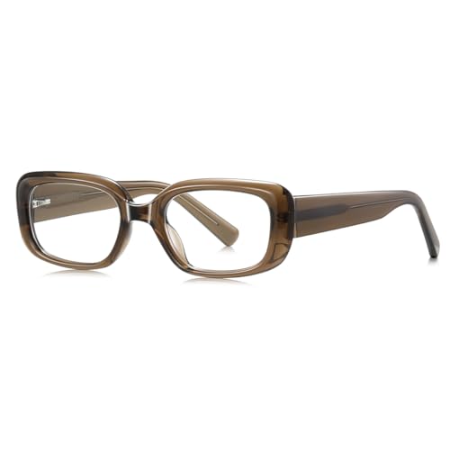 moomoobird Blaues Licht Blockieren Computer Brillen Mode TR90 Quadrat Brillen Rahmen für Männer Frauen (brown green frame) von moomoobird