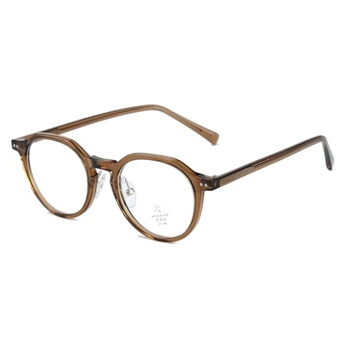 moomoobird Blaues Licht Blockierende Brillen Mode Acetat Tempel TR90 Brillen Rahmen für Männer Frauen (brown with clear) von moomoobird