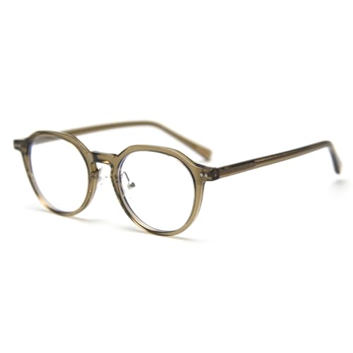 moomoobird Blaues Licht Blockierende Brillen Mode Acetat Tempel TR90 Brillen Rahmen für Männer Frauen (green with clear) von moomoobird
