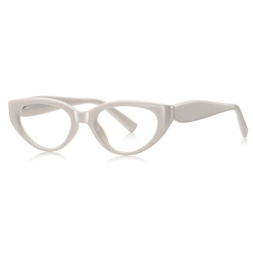 moomoobird Blaues Licht blockierende Brillen Cat Eye TR90 Rahmen Vintage Brillen Rahmen für Frauen Mode (beige grey frame) von moomoobird