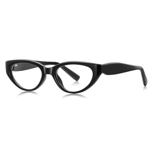 moomoobird Blaues Licht blockierende Brillen Cat Eye TR90 Rahmen Vintage Brillen Rahmen für Frauen Mode (black with clear) von moomoobird