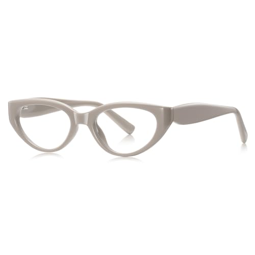 moomoobird Blaues Licht blockierende Brillen Cat Eye TR90 Rahmen Vintage Brillen Rahmen für Frauen Mode (brown grey frame) von moomoobird
