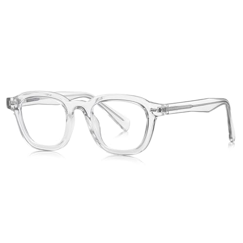 moomoobird Blaues Licht blockierende Brillen Männer Frauen Retro Brillen TR90 Rahmen Quadrat Brillen Rahmen Computer Brille (transparent) von moomoobird