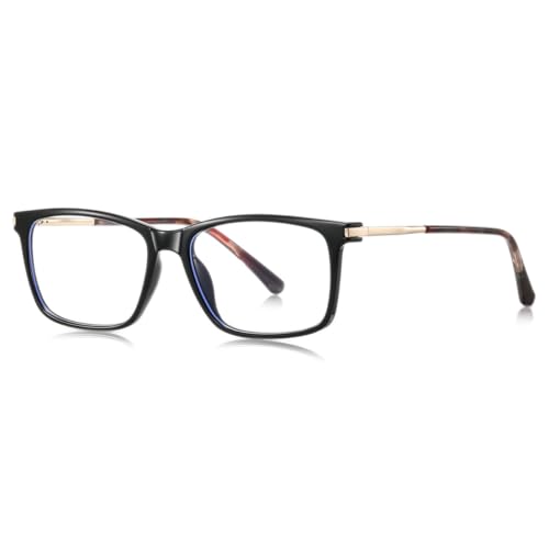 moomoobird Blaues Licht blockierende Brillen für Männer Computer Metall TR90 Quadrat Brillen Rahmen männliche Mode (black with clear) von moomoobird