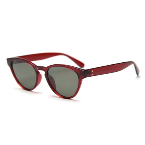 moomoobird Cat Eye polarisierte Sonnenbrille für Frauen TR90 Retro Sonnenbrille UV400 Weibliches Leichtgewicht (red with green) von moomoobird