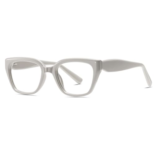 moomoobird Mode Brillen Blau Licht Blockieren TR90 Rahmen Quadrat Brillen Rahmen für Frauen Männer (beige grey frame) von moomoobird