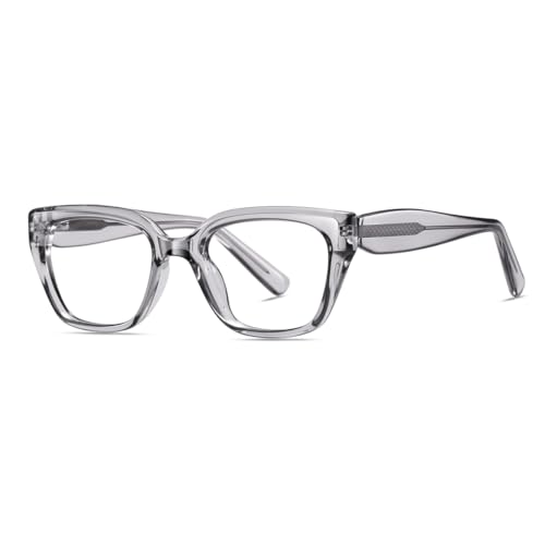 moomoobird Mode Brillen Blau Licht Blockieren TR90 Rahmen Quadrat Brillen Rahmen für Frauen Männer (grey with clear) von moomoobird