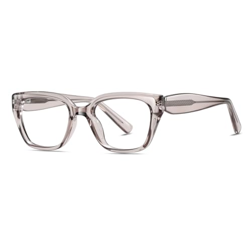 moomoobird Mode Brillen Blau Licht Blockieren TR90 Rahmen Quadrat Brillen Rahmen für Frauen Männer (light grey frame) von moomoobird