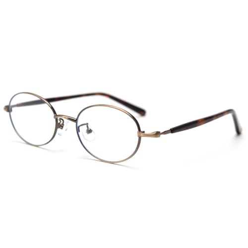 moomoobird Ovale Gläser Männer Frauen Retro Brillen Dünner Rahmen Klare Linse Brillen Metall Gläser Rahmen (brown leopard frame) von moomoobird