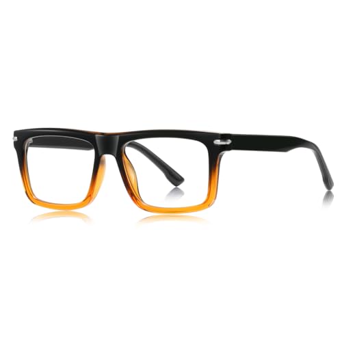 moomoobird Quadratblaue Licht blockierende Brille männliche TR90 Rahmen Mode Gase Rahmen für Männer (black brown frame) von moomoobird