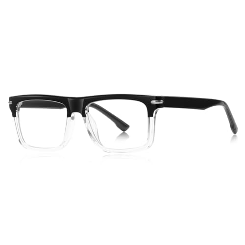 moomoobird Quadratblaue Licht blockierende Brille männliche TR90 Rahmen Mode Gase Rahmen für Männer (black clear frame) von moomoobird