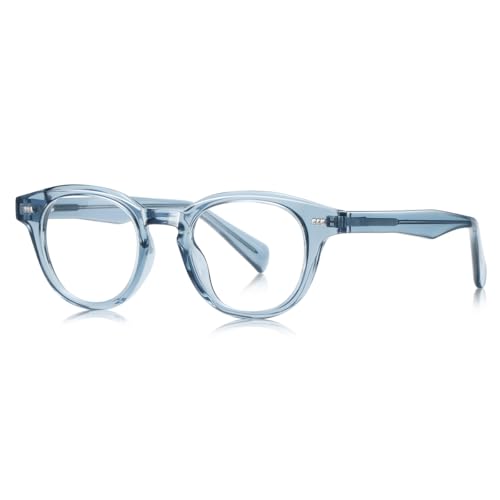 moomoobird Quadratische Brillen Rahmen Klare Linse Brillen Retro Brillen für Männer Frauen TR90 Brillen (blue with clear) von moomoobird