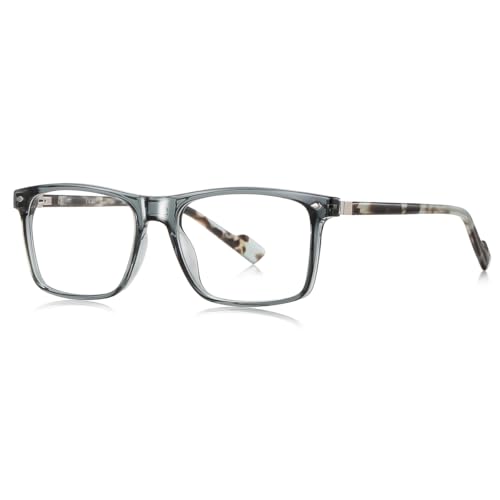 moomoobird Retro Quadrat Brillen Rahmen für Männer TR90 Rahmen blaues Licht blockierende Brillen Männlich (blue grey frame) von moomoobird