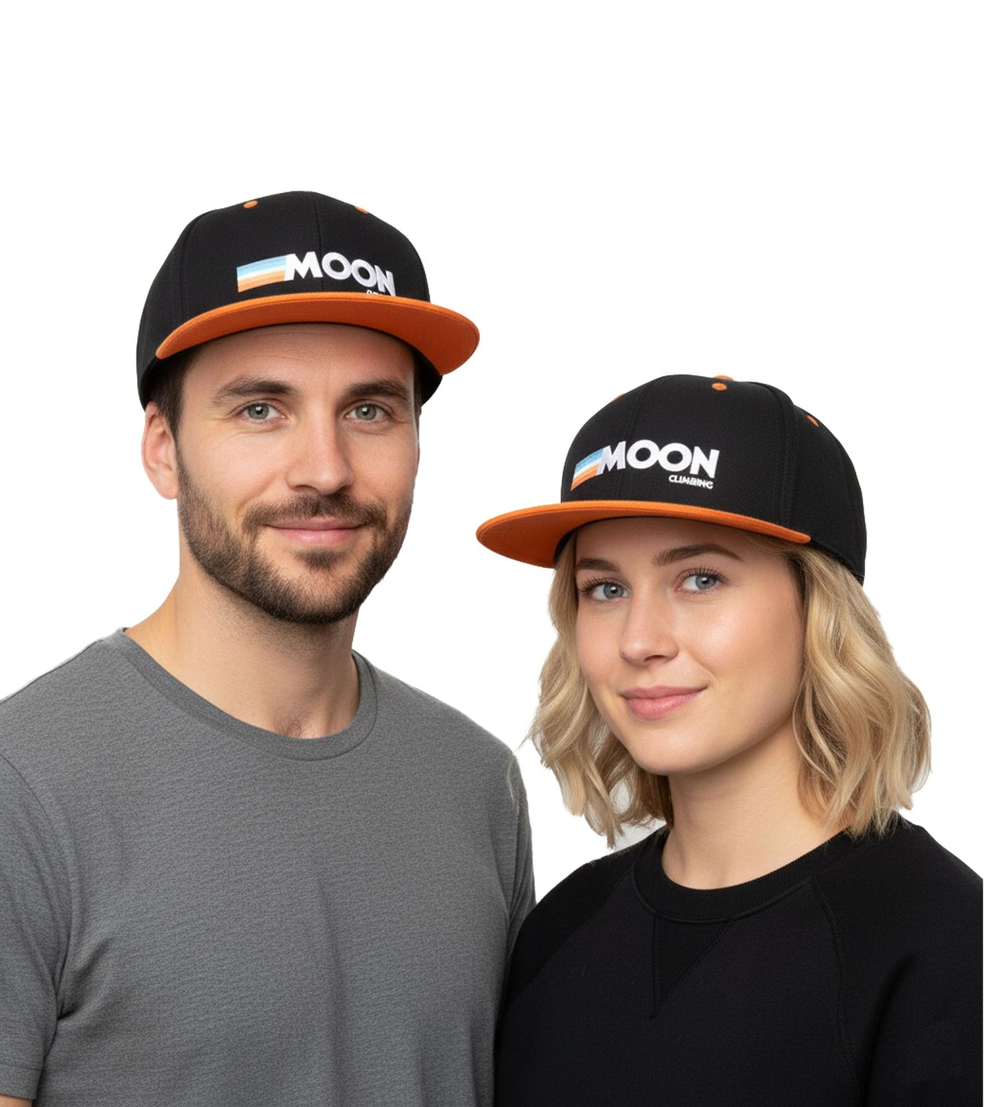 moon Damen oder Herren Basecaps Snap Back Cap Orange von moon