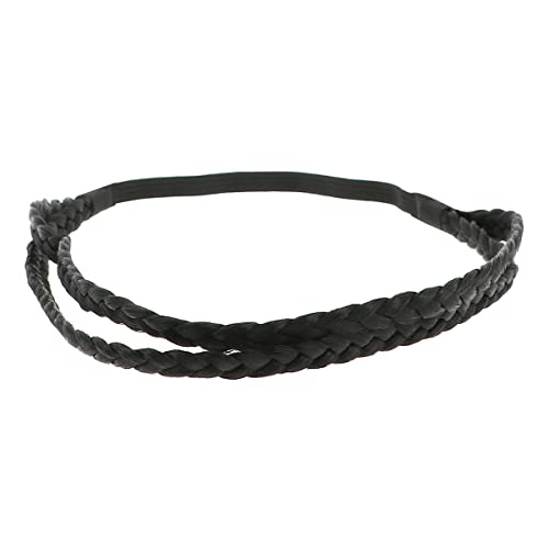 Dunkelbraunes Geflochtenes Haarband - Einfarbiges Damen Hairband - Dünnes elastisches Stirnband Einheitsgröße - Headband für die Hochzeitsfrisur - Original Look Boho, Hippie Chic von moonbow