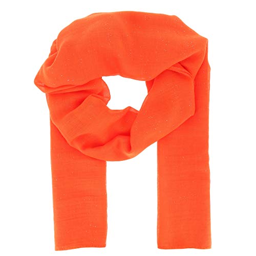 moonbow Orange Damen Schal Tuch Pailletten 20% Baumwolle 80% Viskose - Langer und Rechteckiger Maxi Schal 180cm x 70cm - Glitzernder Original Tücher Modern und Modisch - Hochzeit Stola von moonbow