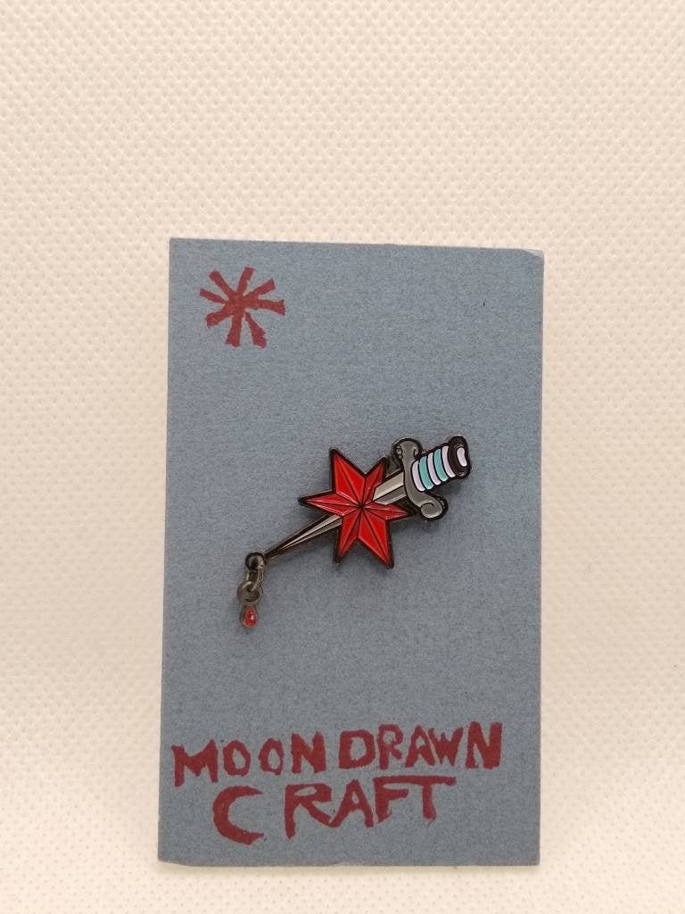 Chicago Pin Weiche Emaille | Fahne/stern Dolch Tattoo Inspiriert Chicago Pin Weiche Emaille | Fahne/stern Dolch Tattoo Inspiriert von moondrawncraft