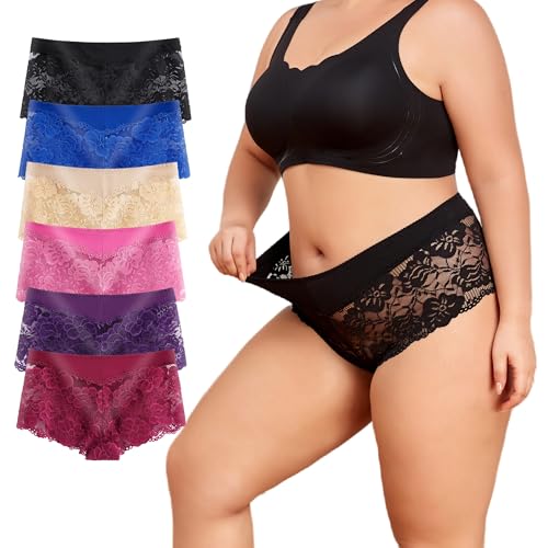 moonlight elves Damen Unterwäsche Regular & Plus Size Spitze Boyshort Panties Freche Panty für Damen, 6er Pack Größe S-5XL, 9144-a, M moonlight elves Damen Unterwäsche Regular & Plus Size Spitze Boyshort Panties Freche Panty für Damen, 6er Pack Größe S-5XL, 9144-a, M von moonlight elves