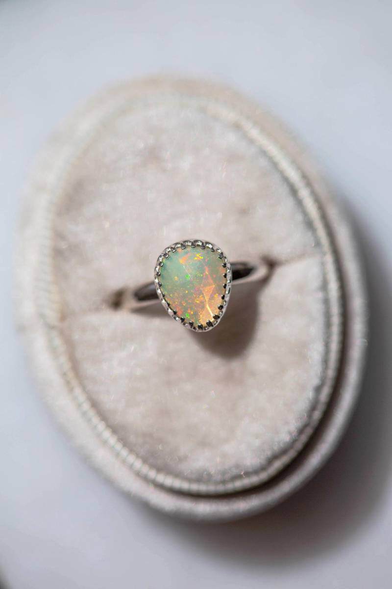 Größe 6 | Einfacher Opalring in Sterlingsilber #27 von moonspinnershop