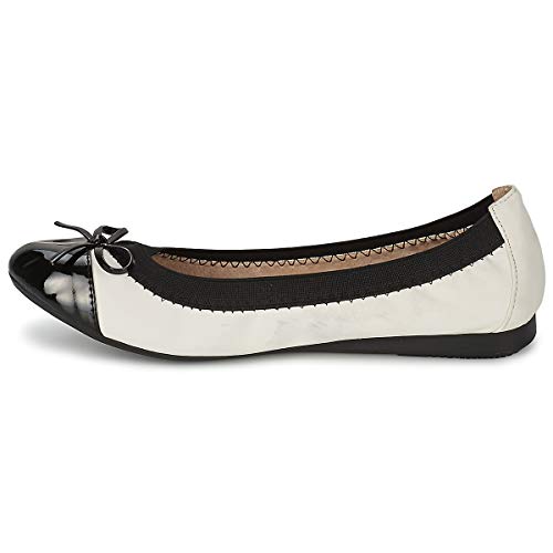 moony mood Elala Ballerinas Damen Weiss/Schwarz - 39 - Ballerinas Shoes von moony mood