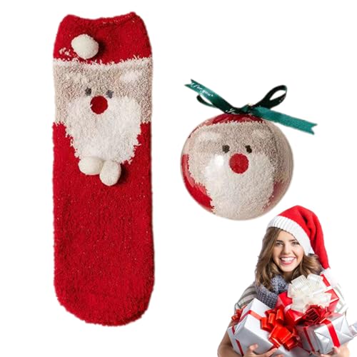 Flauschige Socken Weihnachten,Flauschige Socken mit Weihnachtsthema | Wintersocken, Thermosocken zum Schlafen im Innenbereich, für Damen und Mädchen, Weihnachtsgeschenke Moonyan von moonyan