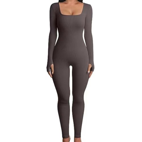 Yoga-Jumpsuits für Damen,Langarm-Jumpsuit für Damen | Langarm-Ganzanzug, lässiger Yoga-Strampler | Ganzkörper-Bodys für Damen, Langarm-Body Moonyan von moonyan