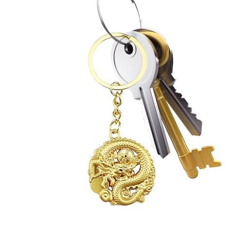 moonyan Schlüsselanhänger im chinesischen Stil - 2024 Chinesisches Neujahr Sternzeichen Schlüsselanhänger Geschenk,Zarter Schlüsselanhänger für Männer und Frauen, Schlüsselanhänger mit Drachenstatue von moonyan