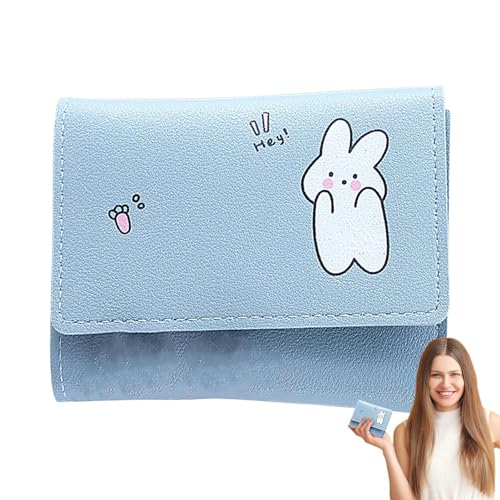 moonyan Süße Geldbörsen, Kawaii Geldbörse | Kleine dreifach Faltbare Geldbörse aus PU | Mode Mädchen süße Faltbare Brieftasche kleine Brieftasche Bargeld Tasche Kartenhalter Tier Geldbörse für Frauen von moonyan