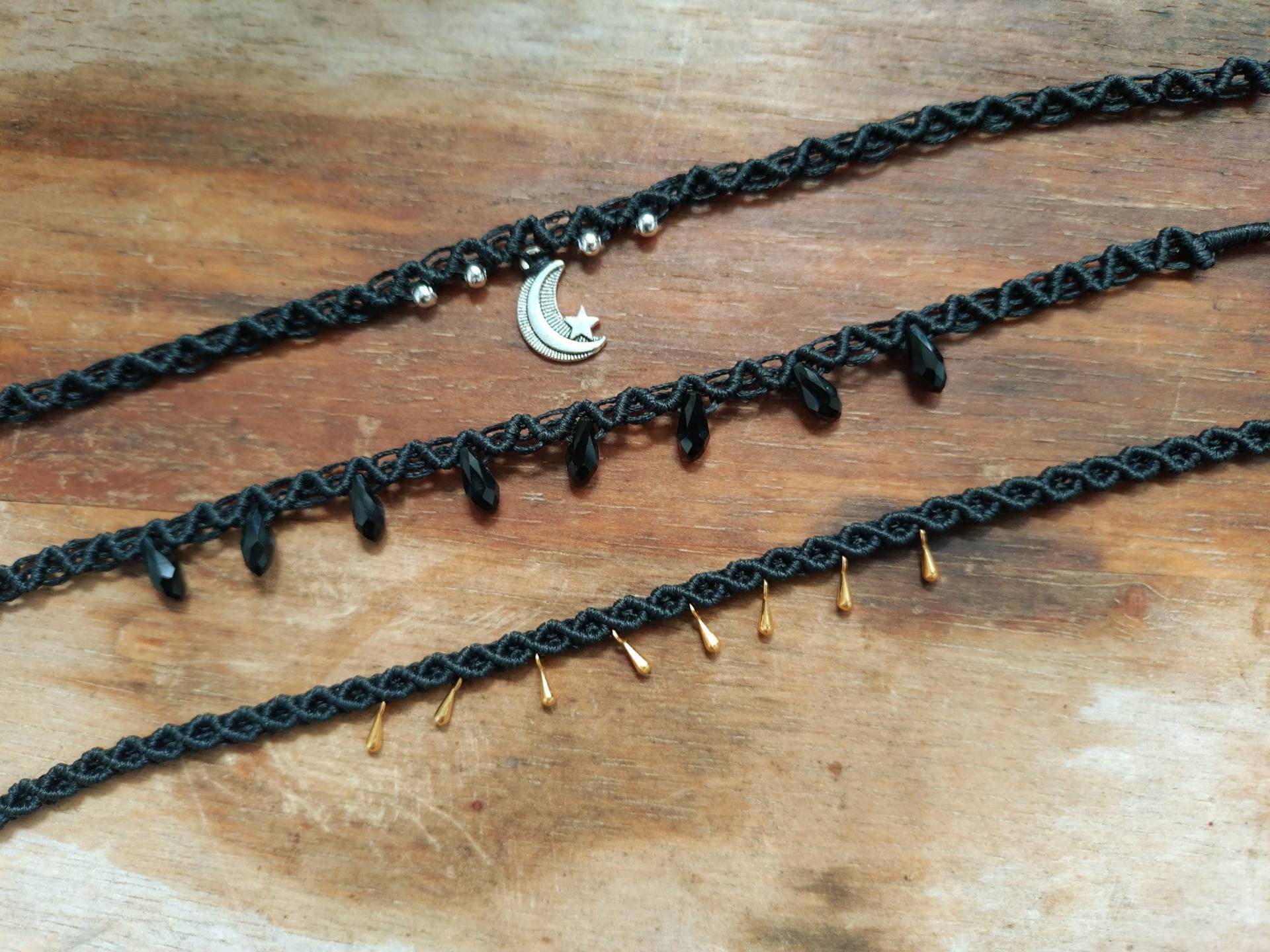 Makramee Fußkettchen Gothic Makramee Fußkettchen Gothic von mooondesigns