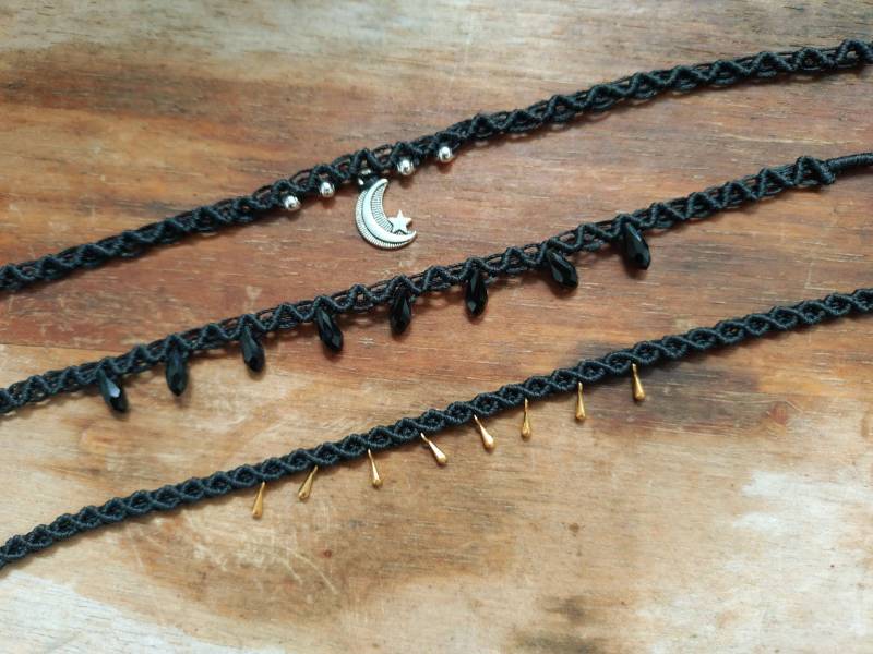 Makramee Fußkettchen Gothic Makramee Fußkettchen Gothic von mooondesigns