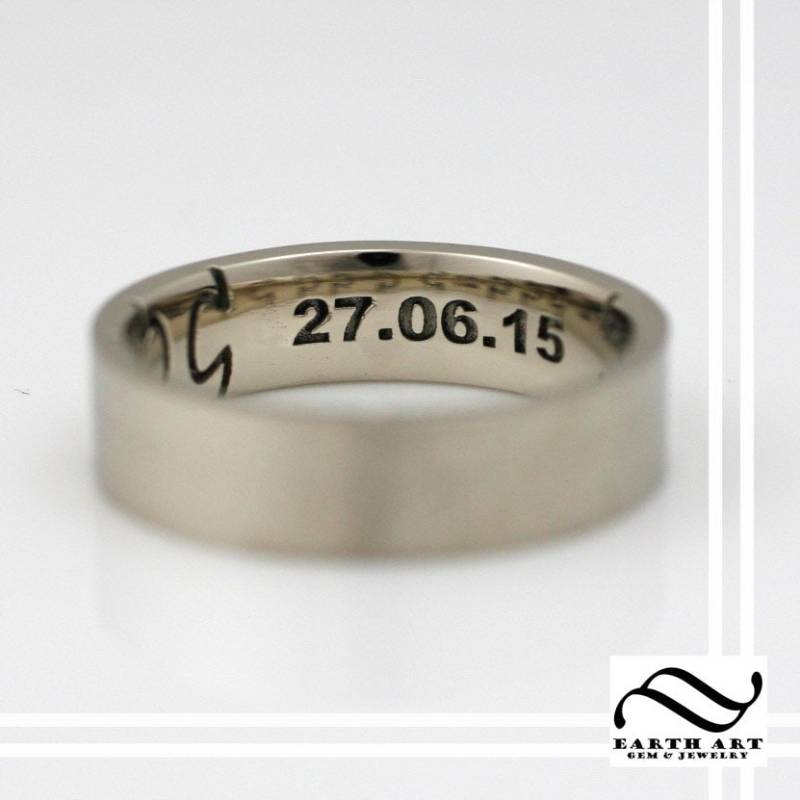 Innere Puzzle Band - 14K Gold Bewusstsein Oder Gedenkstätte Ring Und Ehering von mooredesign13