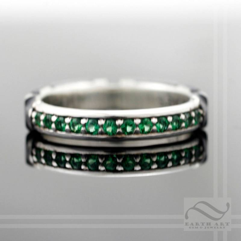 Smaragd Lichtsäbel Ring - Sterling Silber Geeky Grüner Ehering, Jubiläumsring Oder Verlobungsring von mooredesign13