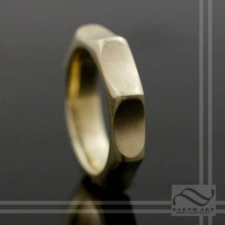 14K Gold Starburst Ehering - 8-Punkt-Sternring von mooredesign13